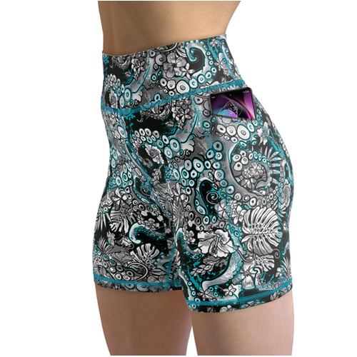 ELECTRIC BLUE OCTOFLORAL SHORTS